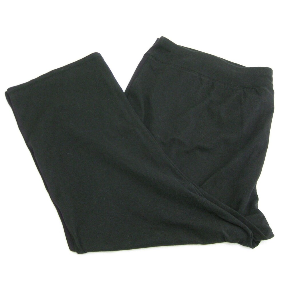 Catherines Yoga Pants Womens Size 5X Black Stretch Cotton Blend Comfort Lounge